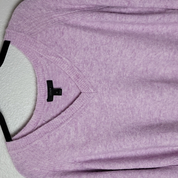 J Crew Supersoft Yarn V-neck Sweater Wool Alpaca Blend Ribbed Hem Hi-Lo Boxy Fit - Picture 3 of 10